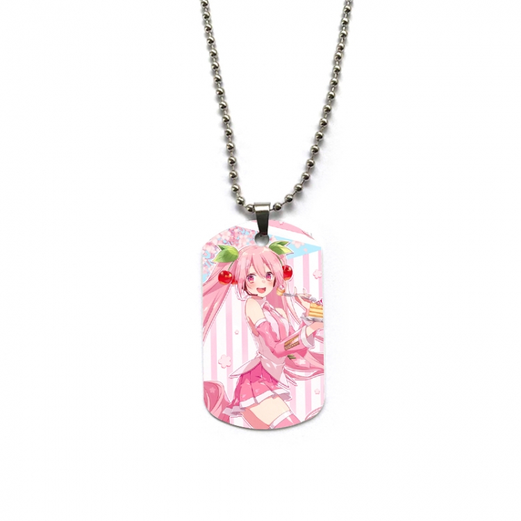 Hatsune Miku Anime double-sided full color printed military brand necklace price for 5 pcs
