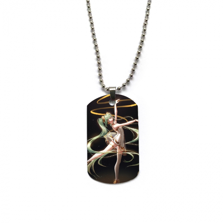Hatsune Miku Anime double-sided full color printed military brand necklace price for 5 pcs