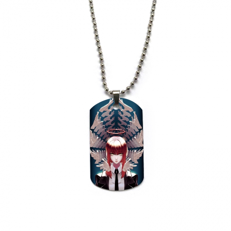 Chainsaw man Anime double-sided full color printed military brand necklace price for 5 pcs