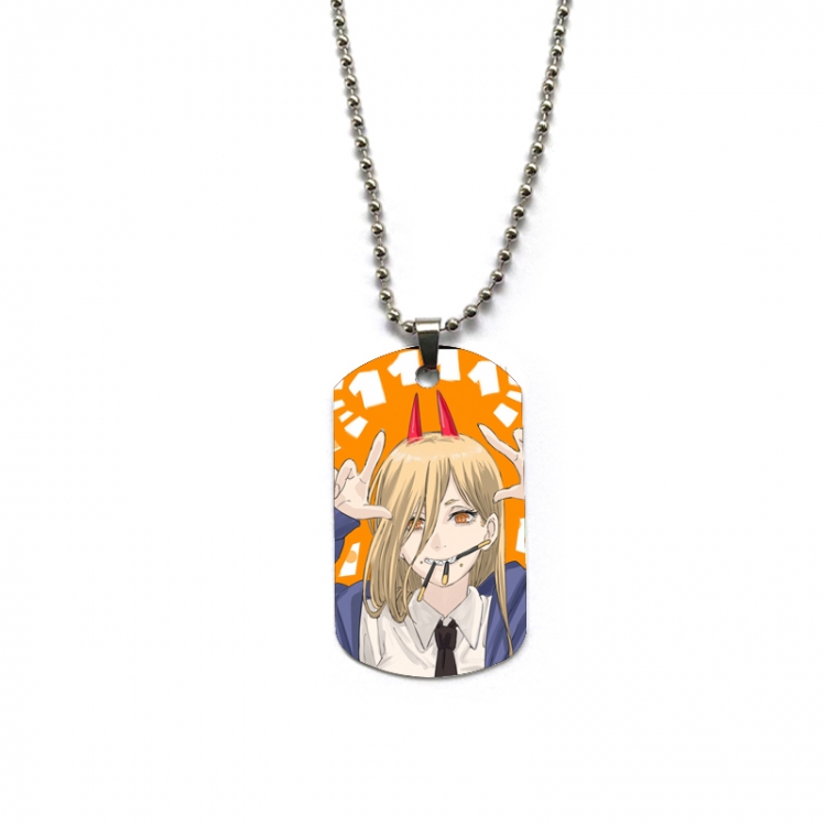 Chainsaw man Anime double-sided full color printed military brand necklace price for 5 pcs