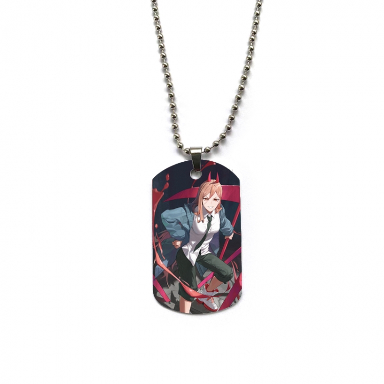 Chainsaw man Anime double-sided full color printed military brand necklace price for 5 pcs