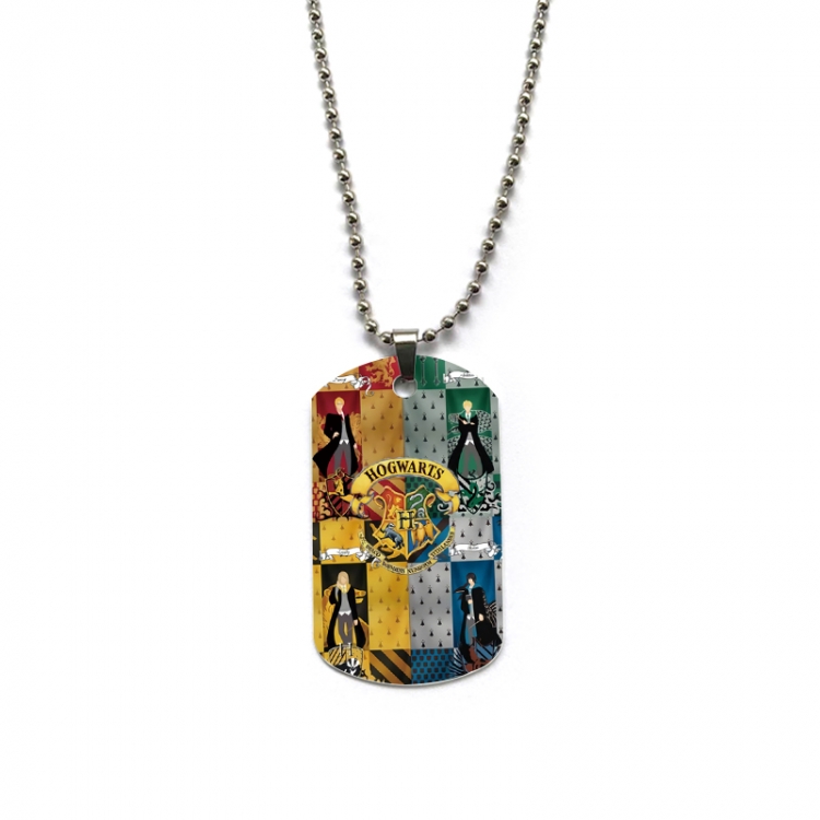 Harry Potter Anime double-sided full color printed military brand necklace price for 5 pcs