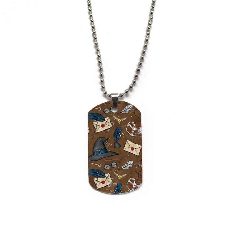 Harry Potter Anime double-sided full color printed military brand necklace price for 5 pcs
