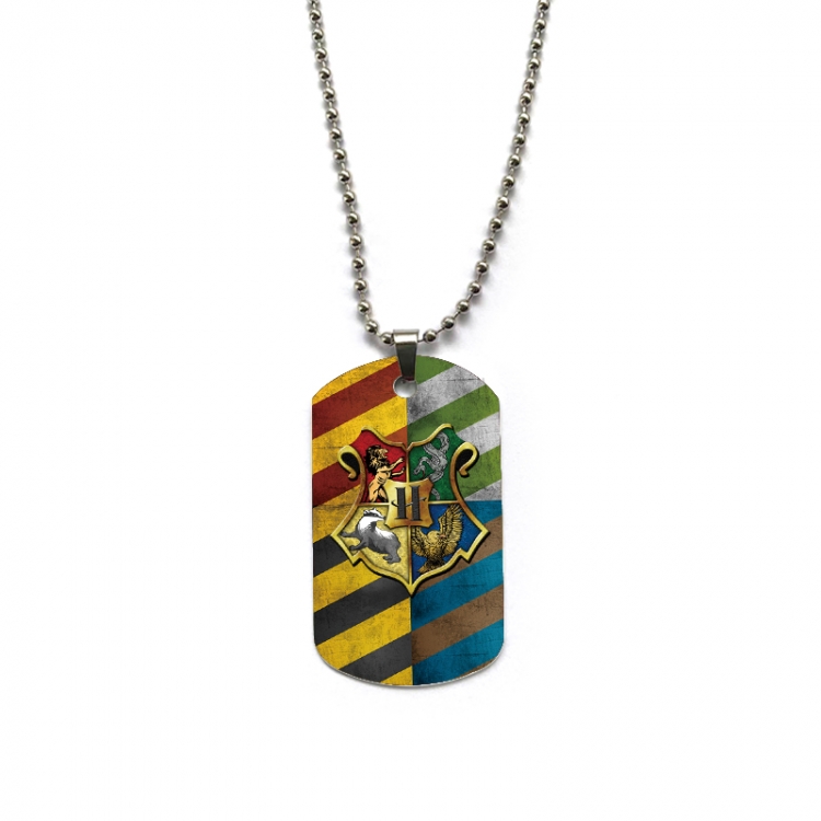 Harry Potter Anime double-sided full color printed military brand necklace price for 5 pcs