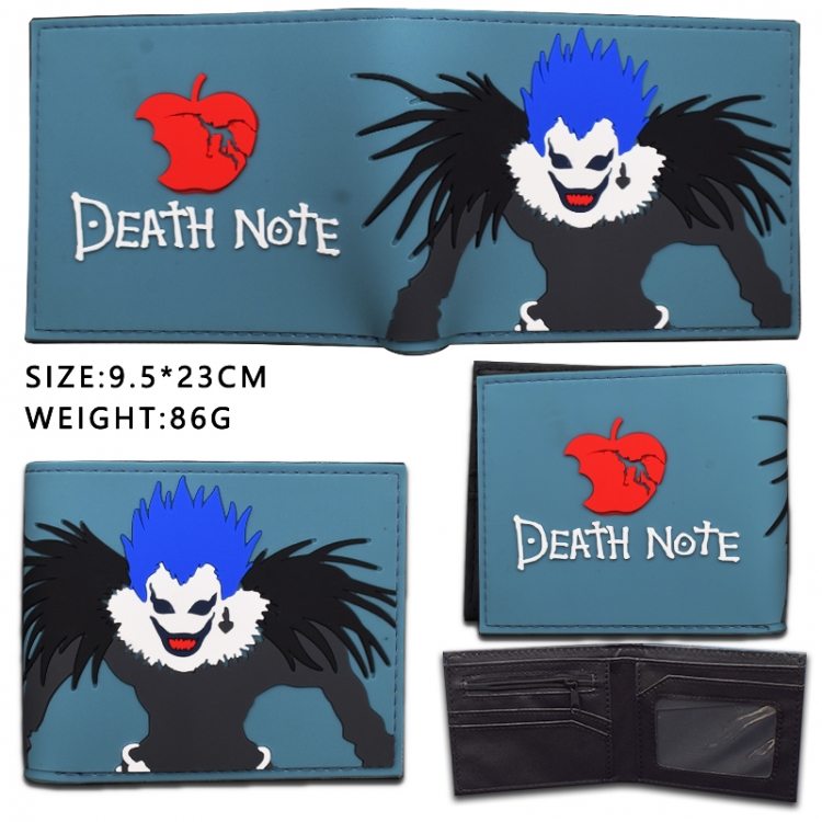 Death note Silicone PVC Wallet Short Half Fold Wallet 9.5X23CM