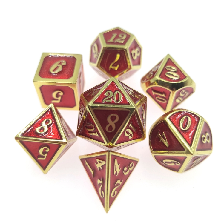 Italic Monochrome Zinc alloy metal entertainment dice board game tools iron box packaging 157g a set of 7  HYX-009