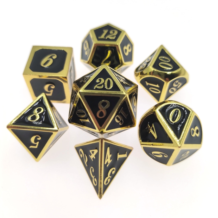 Italic Monochrome Zinc alloy metal entertainment dice board game tools iron box packaging 157g a set of 7  HYX-008