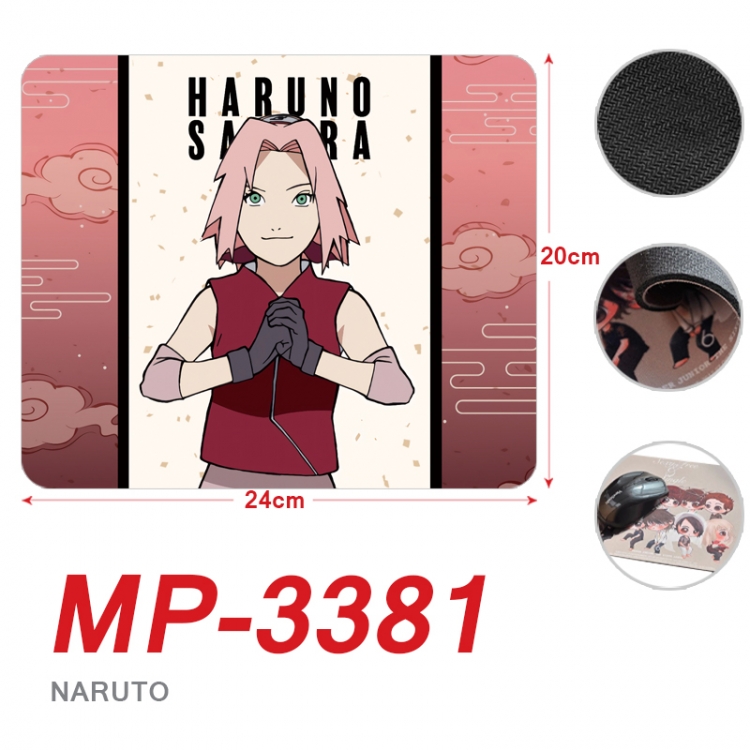 Naruto Anime Full Color Printing Mouse Pad Unlocked 20X24cm price for 5 pcs MP-3381