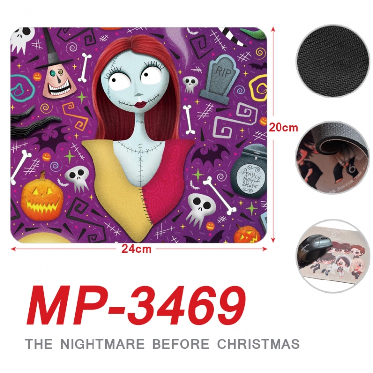 The Nightmare Before Christmas Anime Full Color Printing Mouse Pad Unlocked 20X24cm price for 5 pcs  MP-3469
