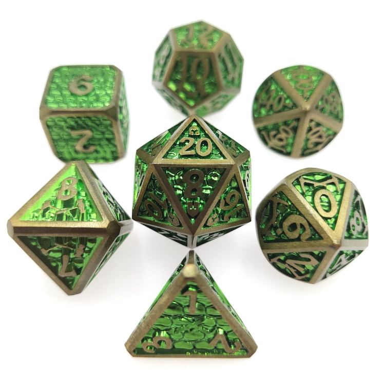D-War/Dragon Wars ED sanding Zinc alloy metal entertainment dice board game tools iron box packaging 197g a set of 7
