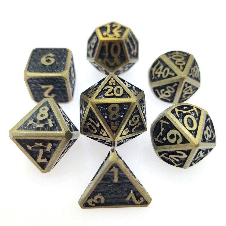 D-War/Dragon Wars ED sanding Zinc alloy metal entertainment dice board game tools iron box packaging 197g a set of 7