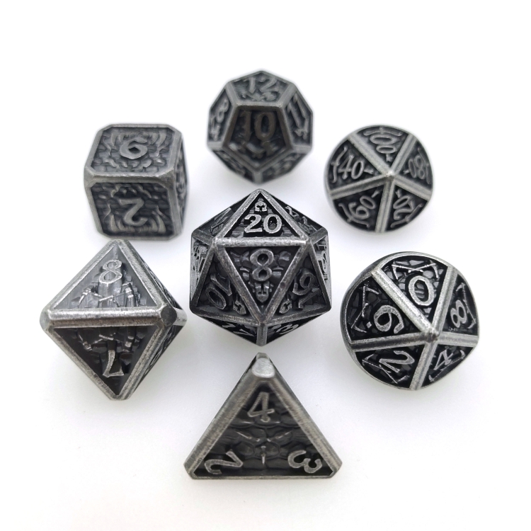 D-War/Dragon Wars BARREL Zinc alloy metal entertainment dice board game tools iron box packaging 197g a set of 7