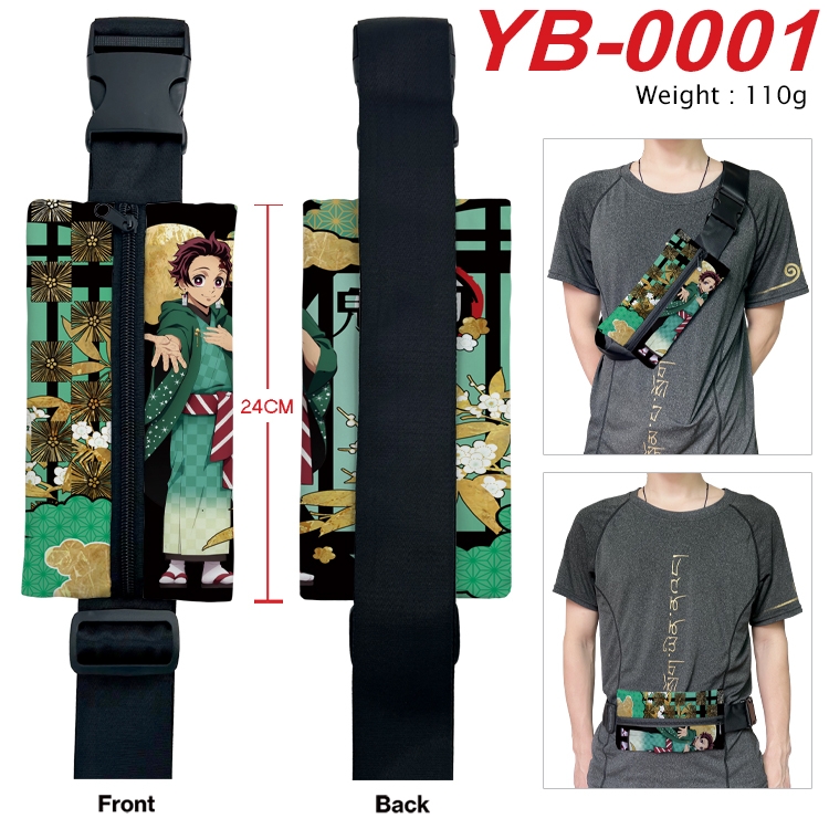 Demon Slayer Kimets Anime Canvas Shoulder Bag Chest Bag Waist Bag 110g YB-0001