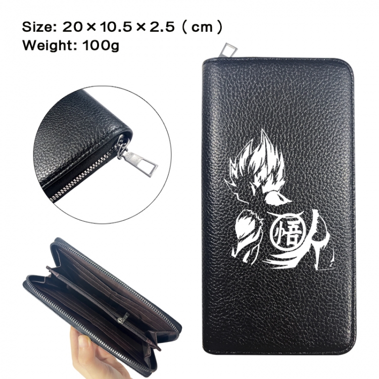 DRAGON BALL Anime printed PU folding long zippered wallet with zero wallet 20x10.5x2.5cm