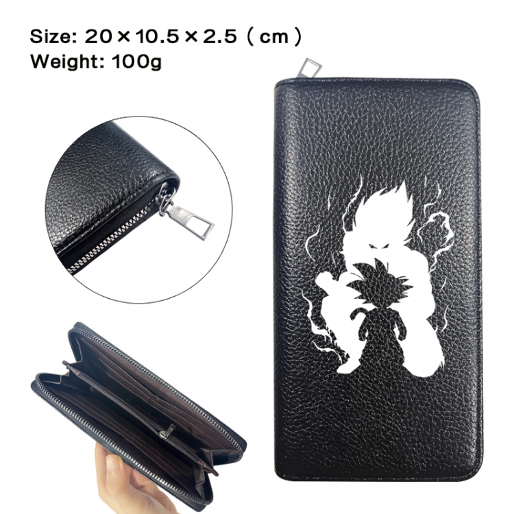 DRAGON BALL Anime printed PU folding long zippered wallet with zero wallet 20x10.5x2.5cm