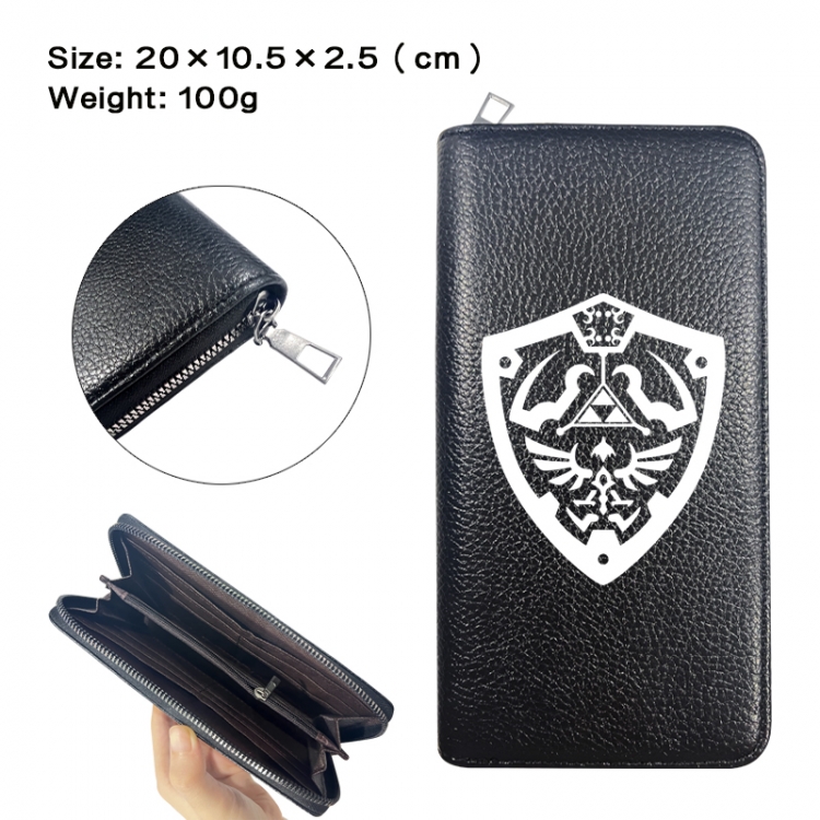 The Legend of Zelda Anime printed PU folding long zippered wallet with zero wallet 20x10.5x2.5cm