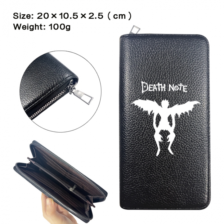 Death note Anime printed PU folding long zippered wallet with zero wallet 20x10.5x2.5cm