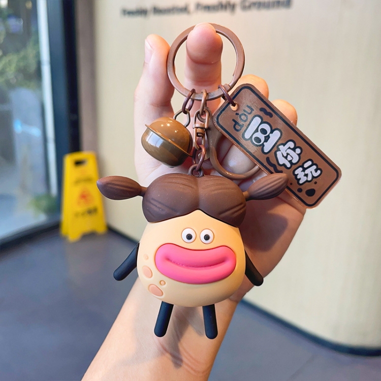 Big eyed girl 3D stereosc car keychain bag hanging accessories price for 5 pcs