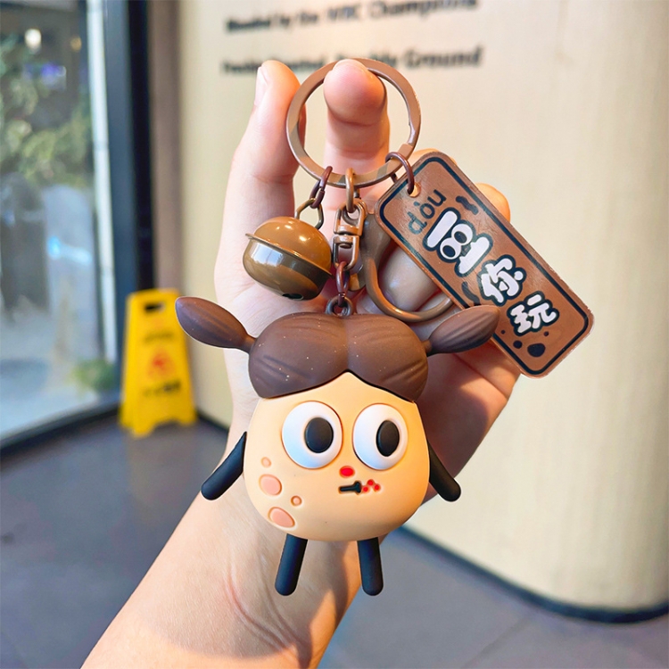 Big eyed girl 3D stereosc car keychain bag hanging accessories price for 5 pcs