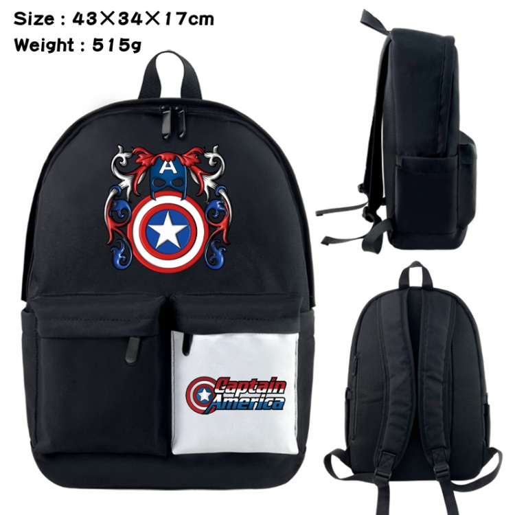 Superhero Anime black and white classic waterproof canvas backpack 43X34X17CM