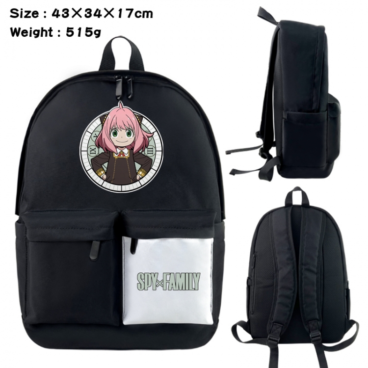SPY×FAMILY Anime black and white classic waterproof canvas backpack 43X34X17CM