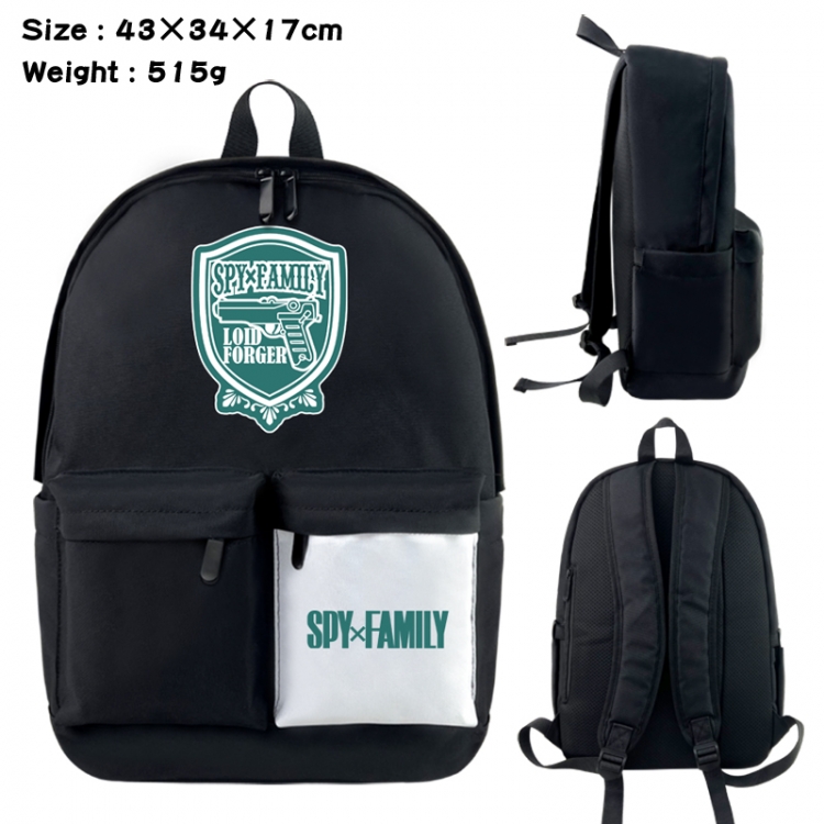 SPY×FAMILY Anime black and white classic waterproof canvas backpack 43X34X17CM