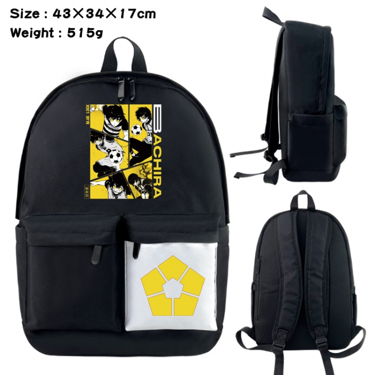 BLUE LOCK Anime black and white classic waterproof canvas backpack 43X34X17CM