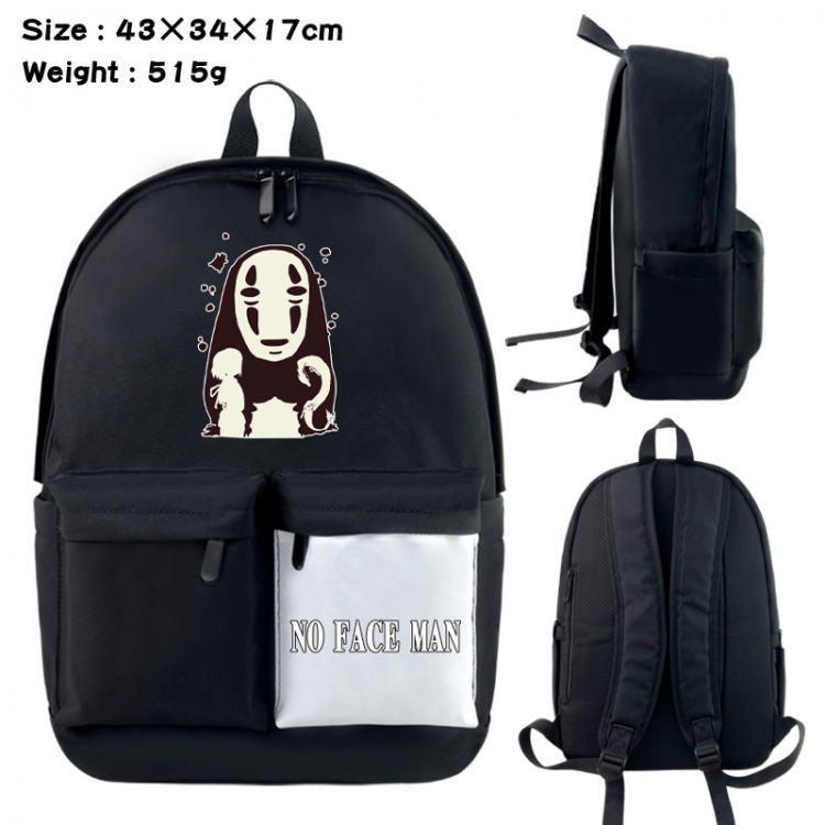 TOTORO Anime black and white classic waterproof canvas backpack 43X34X17CM