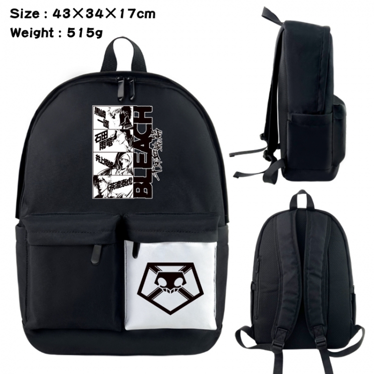 Bleach Anime black and white classic waterproof canvas backpack 43X34X17CM