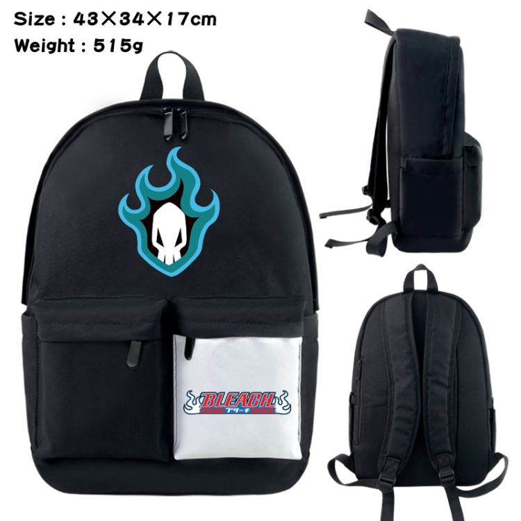 Bleach Anime black and white classic waterproof canvas backpack 43X34X17CM