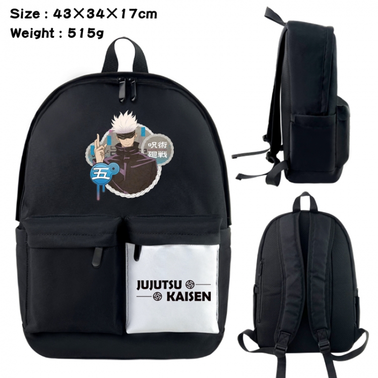 Jujutsu Kaisen Anime black and white classic waterproof canvas backpack 43X34X17CM