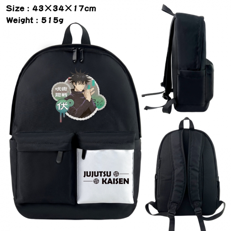 Jujutsu Kaisen Anime black and white classic waterproof canvas backpack 43X34X17CM