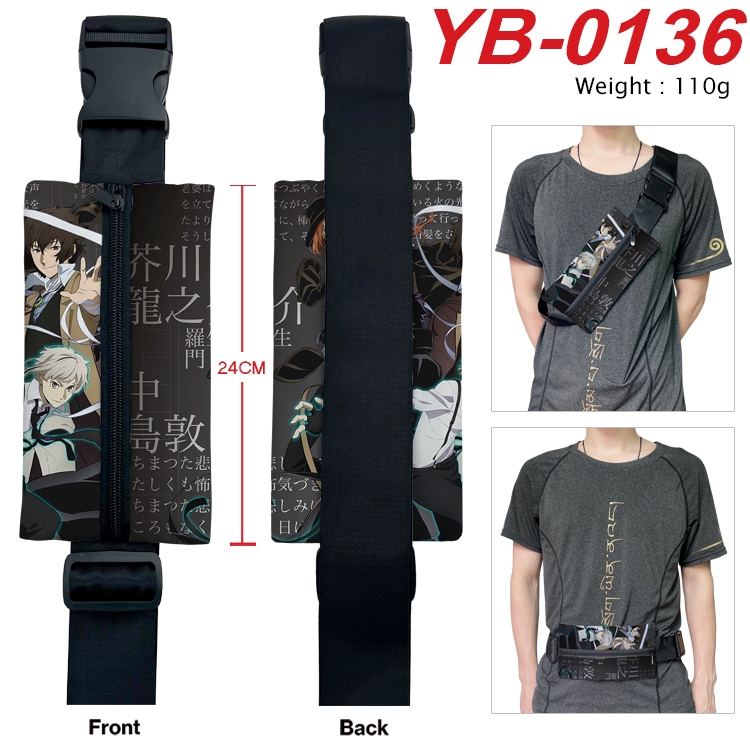 Bungo Stray Dogs Anime Canvas Shoulder Bag Chest Bag Waist Bag 110g  YB-0136