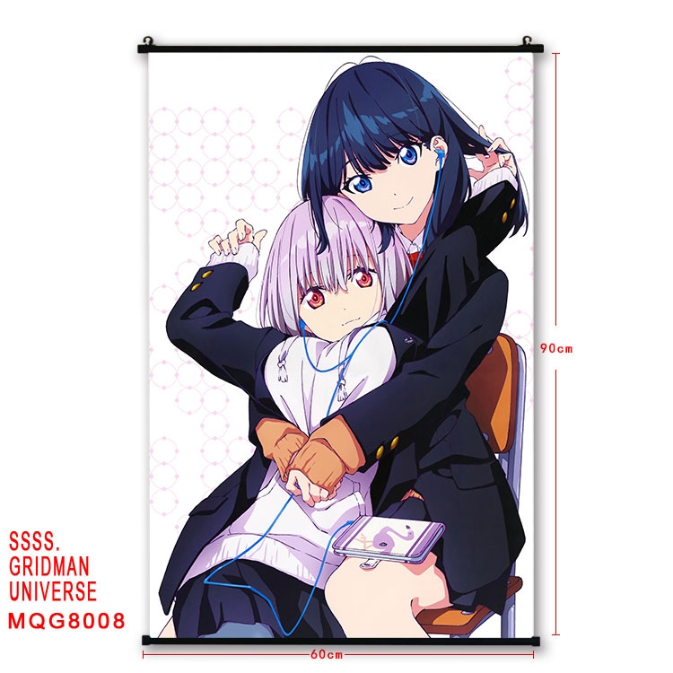 GRIDMAN UNIVERSE Anime black Plastic rod Cloth painting Wall Scroll 60X90CM  MQG-8008