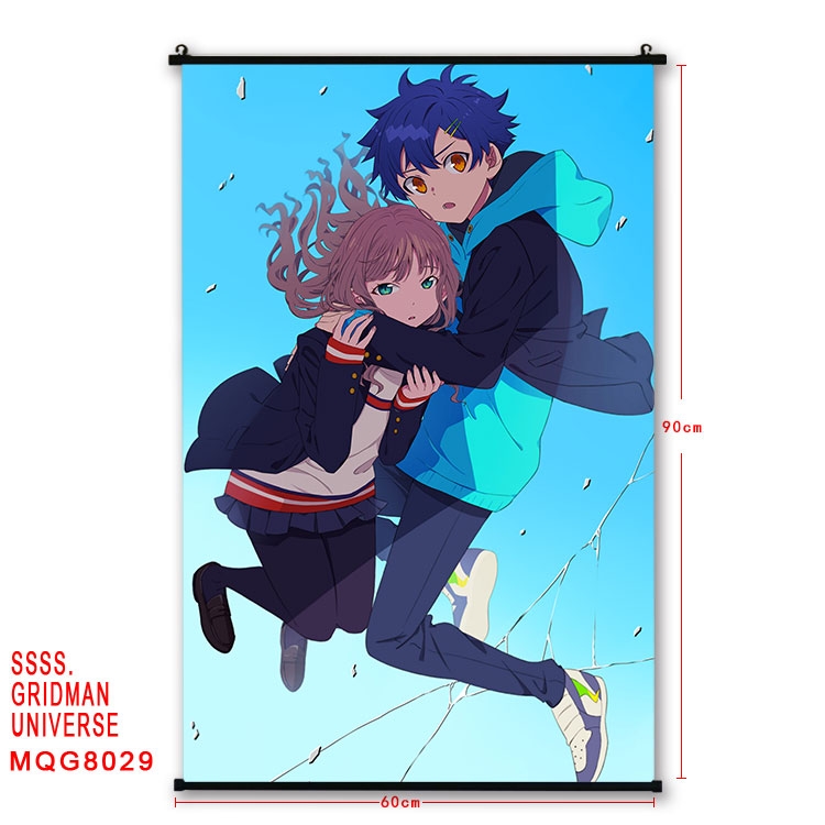 GRIDMAN UNIVERSE Anime black Plastic rod Cloth painting Wall Scroll 60X90CM  MQG-8029