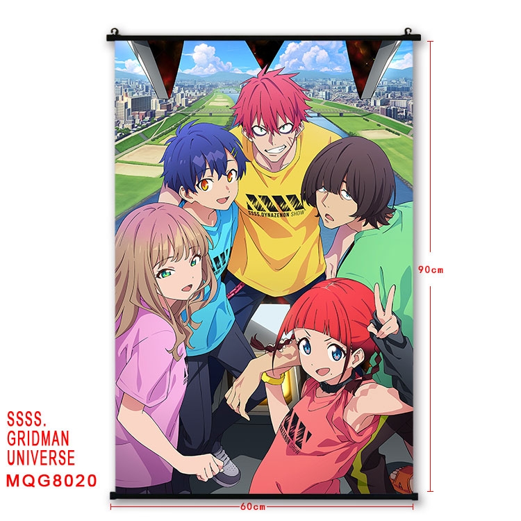 GRIDMAN UNIVERSE Anime black Plastic rod Cloth painting Wall Scroll 60X90CM  MQG-8020