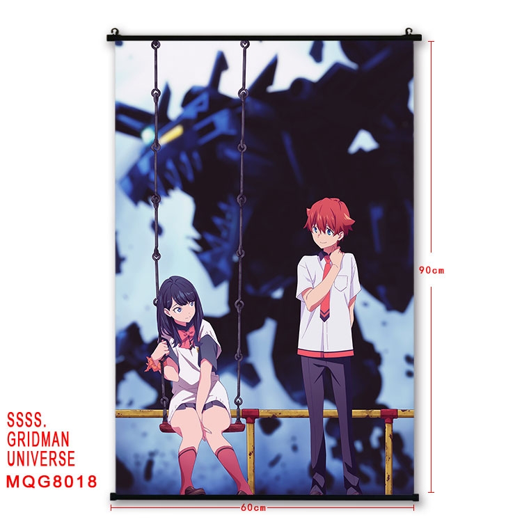 GRIDMAN UNIVERSE Anime black Plastic rod Cloth painting Wall Scroll 60X90CM  MQG-8018
