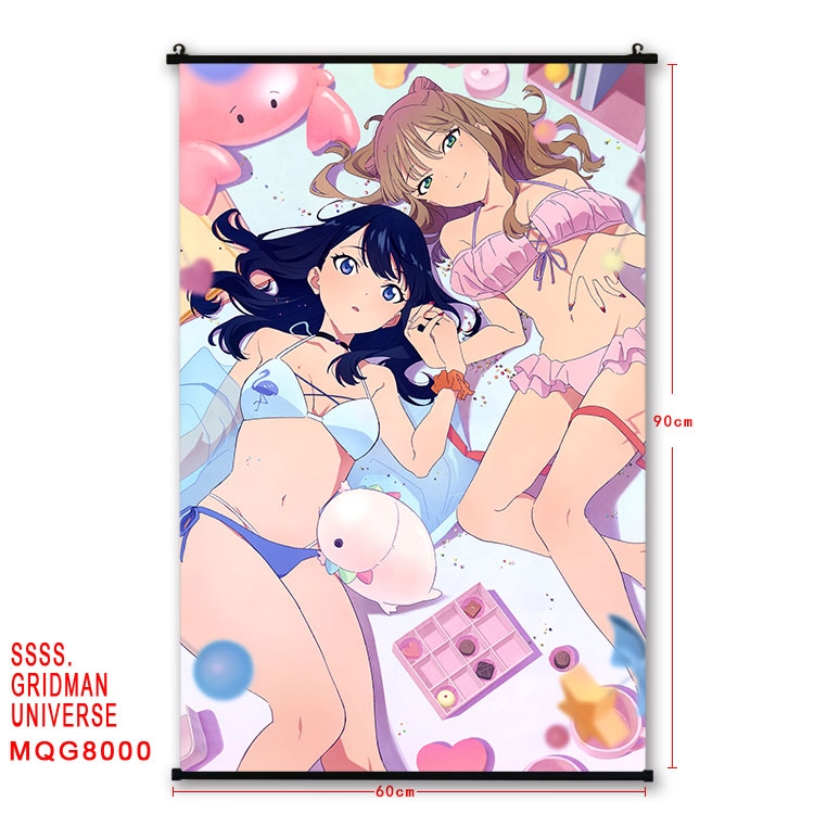 GRIDMAN UNIVERSE Anime black Plastic rod Cloth painting Wall Scroll 60X90CM  MQG-8000