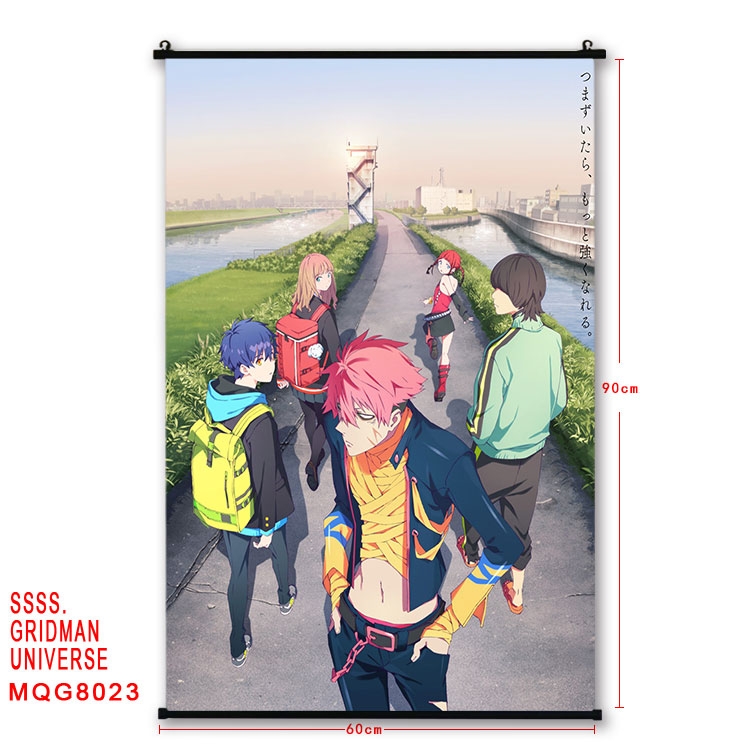 GRIDMAN UNIVERSE Anime black Plastic rod Cloth painting Wall Scroll 60X90CM  MQG-8023
