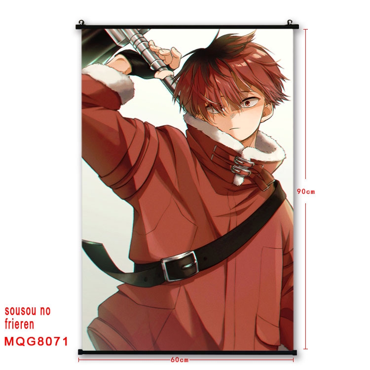 Frieren: Beyond Journeys End Anime black Plastic rod Cloth painting Wall Scroll 60X90CM MQG-8071