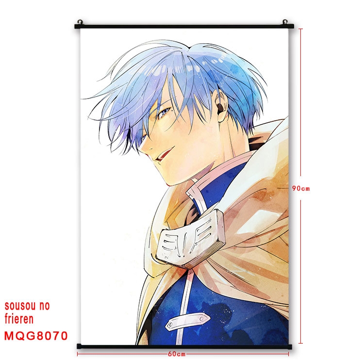 Frieren: Beyond Journeys End Anime black Plastic rod Cloth painting Wall Scroll 60X90CM  MQG-8070