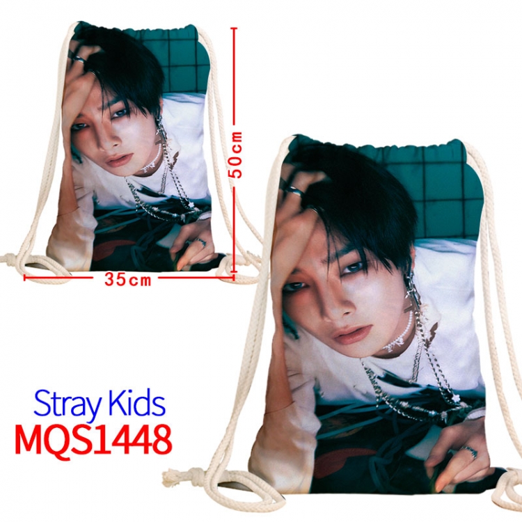 Stray Kids Canvas drawstring pocket backpack 50x35cm MQS-1448