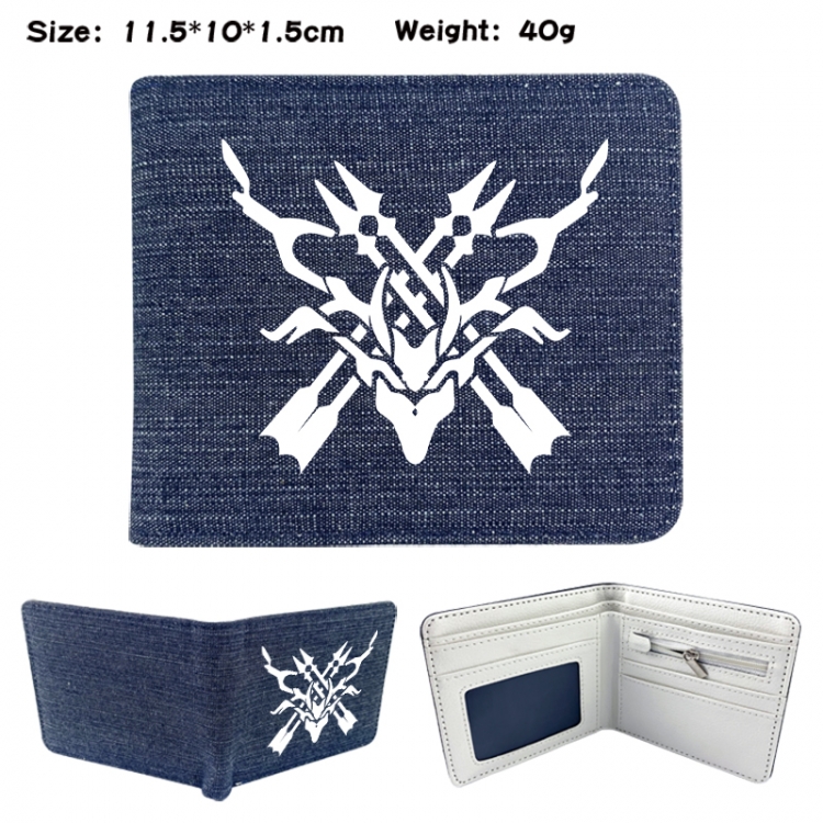 Honkai: Star Rail Anime denim folding full-color wallet 11.5X10X1.5CM