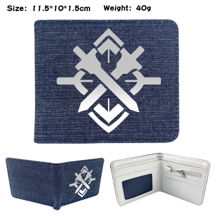 Honkai: Star Rail Anime denim folding full-color wallet 11.5X10X1.5CM