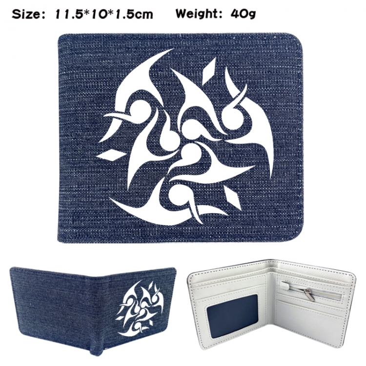 Honkai: Star Rail Anime denim folding full-color wallet 11.5X10X1.5CM