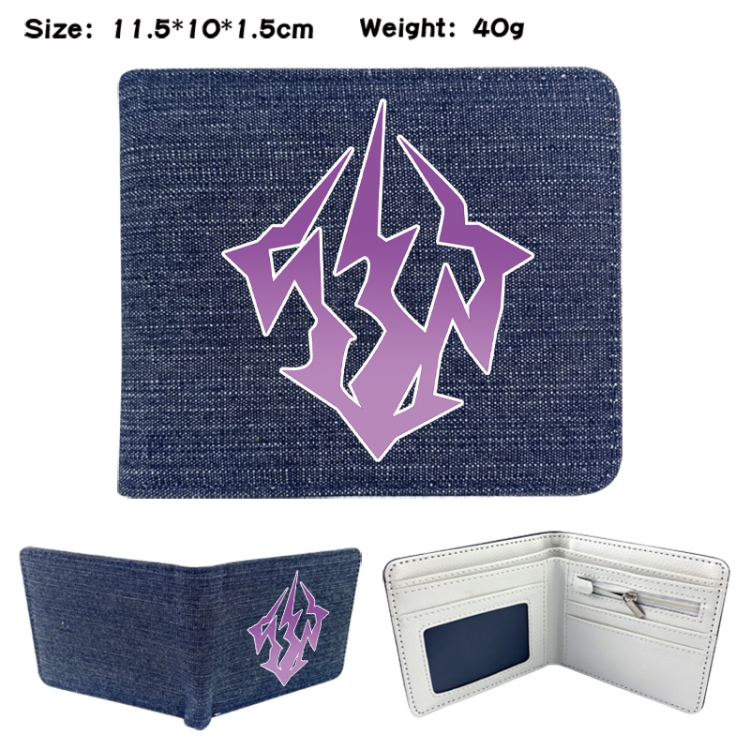 Honkai: Star Rail Anime denim folding full-color wallet 11.5X10X1.5CM