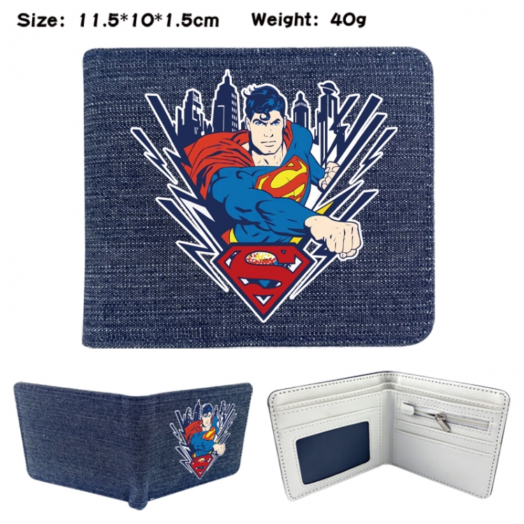 Superhero Anime denim folding full-color wallet 11.5X10X1.5CM