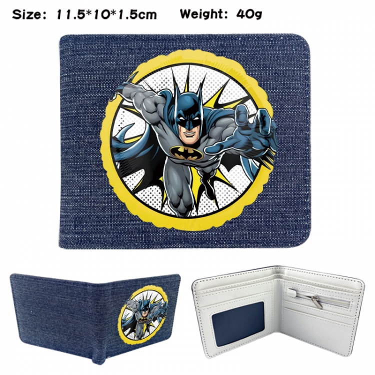Superhero Anime denim folding full-color wallet 11.5X10X1.5CM