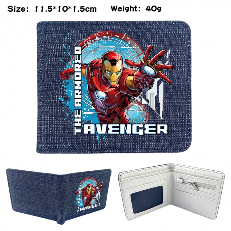 Superhero Anime denim folding full-color wallet 11.5X10X1.5CM