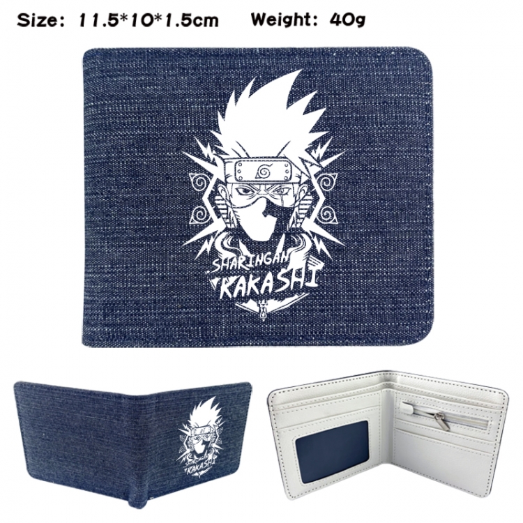 Naruto Anime denim folding full-color wallet 11.5X10X1.5CM